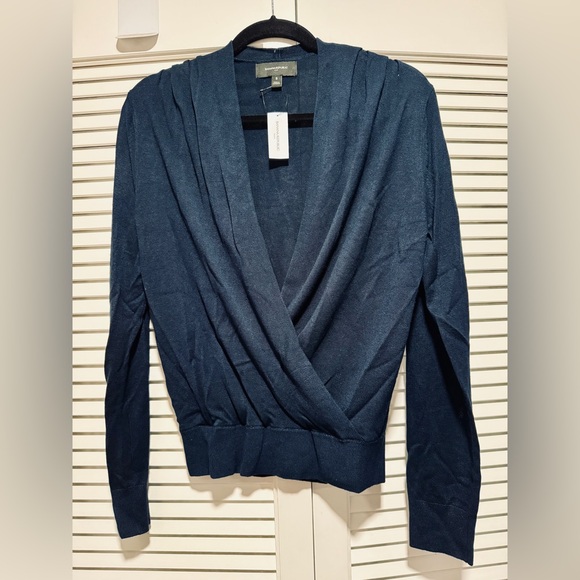 WRAP-FRONT PULLOVER SWEATER. BR Factory. Size S + M. NWT. Sold out in store. - Picture 3 of 3